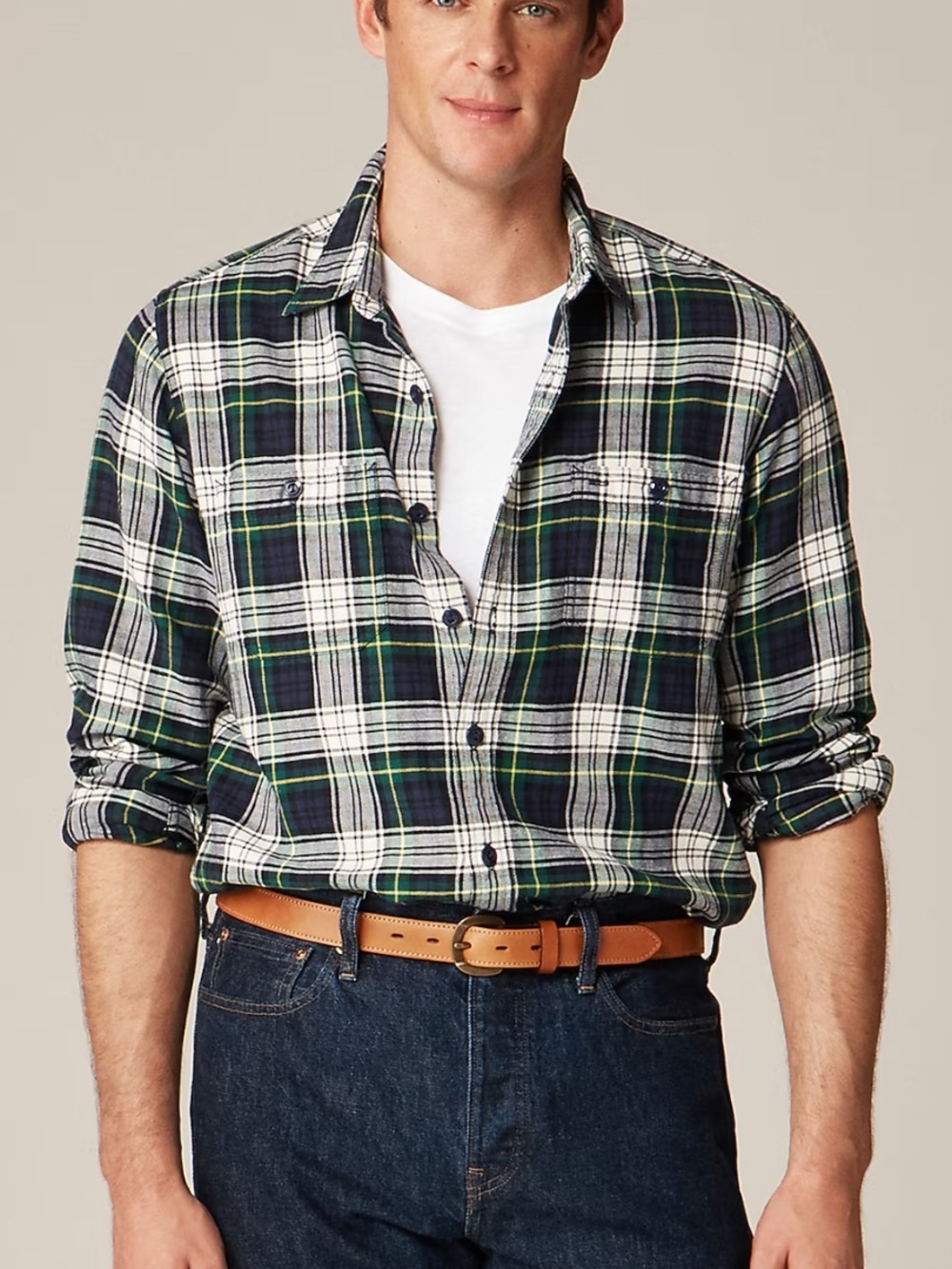J crew Cotton-hemp blend twill workshirt